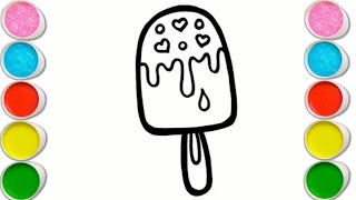 Ice cream drawing for kids, Painting and coloring for kids and toddlers