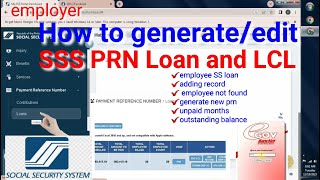 New update ! on how to generate SSS PRN loan and loan collection list || procedure | employer