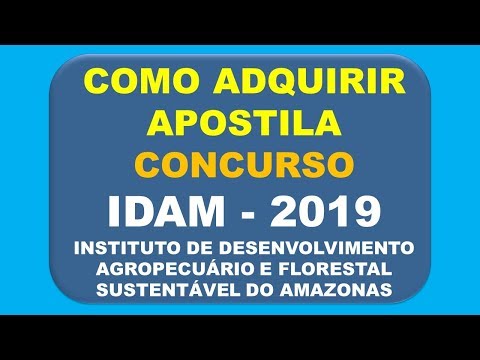 Baixar Apostila Concurso IDAM 2019 - Instituto Desenvolvimento Agropecuário e Florestal do Amazonas