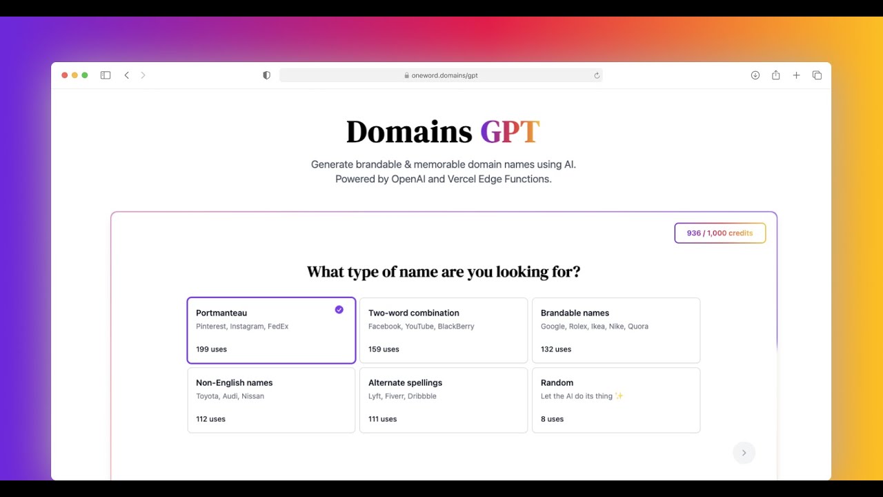 DomainsGPT tutorial
