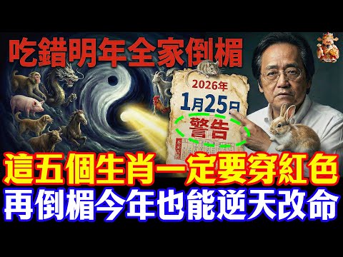 倪海廈預言警告1月25號臘八交運必看！5生肖穿紅色，4種人穿黃色，保你2026馬年翻天覆地#倪海廈 #黃帝內經 #養生 #國學 #易經 #臘月 #開運 #招財 #補財庫 #中醫 #風水 #2026運勢