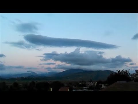 Very Strange Long Puro & UFO Shaped Clouds Phenomena on The Sky 2018 Video