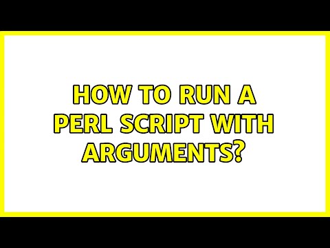 Ubuntu: How to run a perl script with arguments?