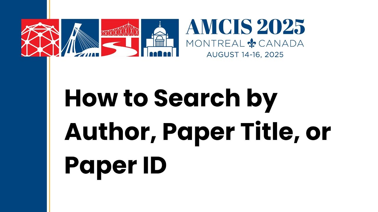 AMCIS 2025 How to Search for a Paper