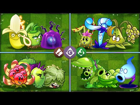 Random 4 Team Plants Shadow + Arma + Enforce - Who Will Win? - PvZ 2 Team Plants Battlez