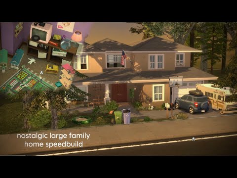 nostalgic large american family home - sims 4 - speedbuild with cc