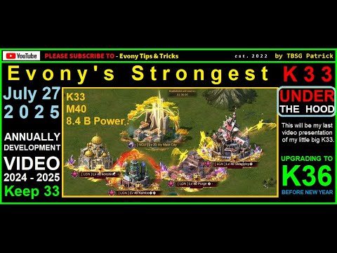 Evony TKR  - TBSG Patrick's K33 M40 2 B Troops and 8.4 B Power (a peek under the hood)