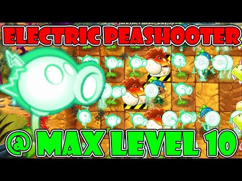 Plants vs Zombies Electric Peashooter at MAX Level 10 in Jurassic Marsh Part 2