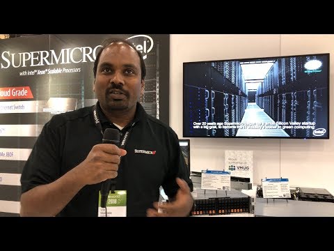 VMworld 2018 US - at Supermicro, Vik Malyala shows us the latest SuperServers and a GPU
