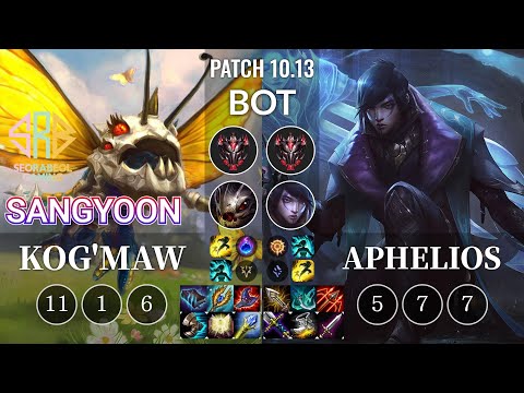 SRB Sangyoon Kog'Maw vs Aphelios Bot - KR Patch 10.13