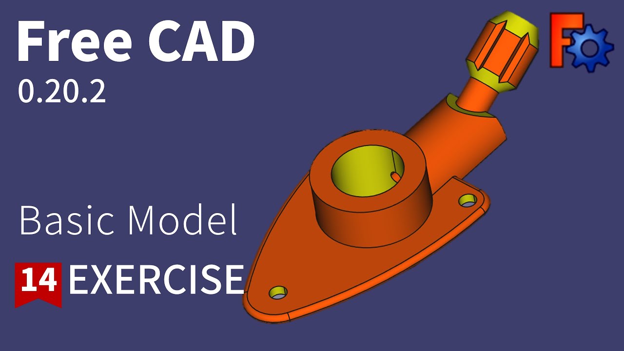 FreeCAD Tutorial for beginners,basic model exercise-14