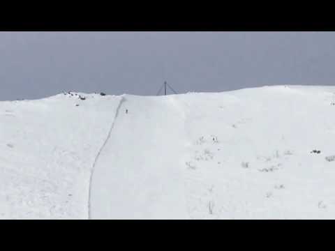 Ride down the 45 degree ski slope at 130 km/h on trysil⛷🏎