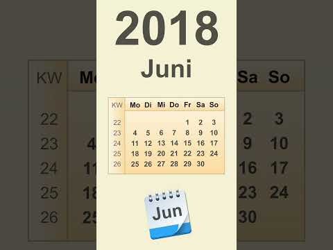 Kalender Juni 2018