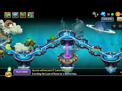 Plants vs zombies 2 : Terror from Tomorrow level 1