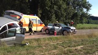 preview picture of video 'Schwerer Verkehrsunfall auf der B300 zwischen Boos und Winterrieden 15.08.2013'