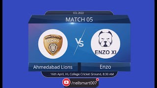 CCL Season-01 2022: Enzo Vs Ahmedabad Lions 16th April 2022, Match 05