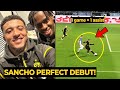Sancho can't stop smiling after made BRILLIANT ASSIST in his debut with Dortmund | Man United News
