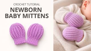 Download lagu How to crochet baby mittens Step-by-step tutorial  for beginners mp3