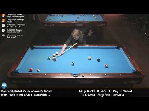 Kelly Nickl vs Kaylin Wikoff - Women's 8-Ball - Route 34 Pub and Grub