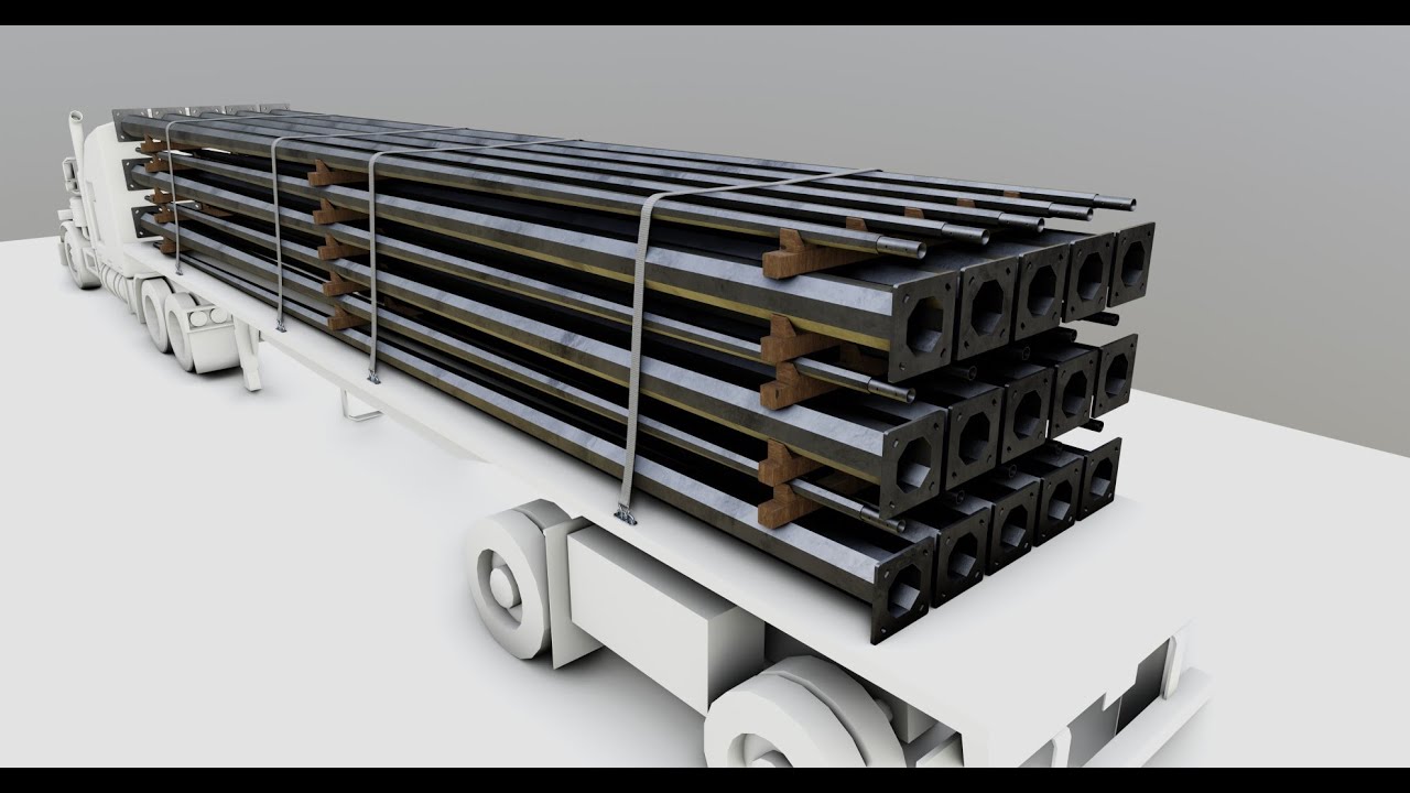 CARGO MODELS FOR TRUCK TRAILER-Polygon Pole Type-1 3D Model