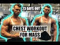 INSANE MASS BUILDING CHEST workout + tips | 23 days out | EP 08