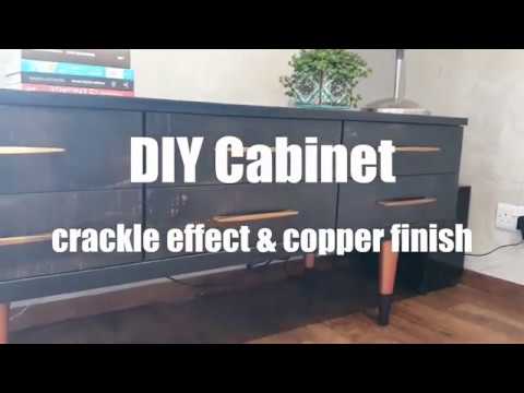DIY Painted cabinet with crackle effect