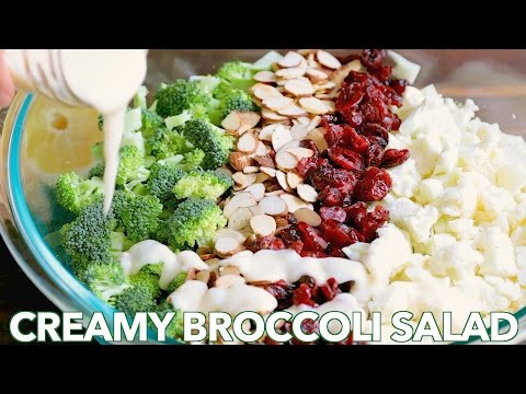 クリーミーな蜂蜜レモンドレッシングの健康的なブロッコリーのサラダのレシピ (Healthy Broccoli Salad Recipe with Creamy Honey Lemon Dressing)