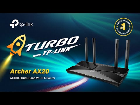 TP-LINK Archer AX20 belaidis maršrutizatorius Dviguba juosta (2,4 GHz / 5 GHz) Gigabitinis eternetas Juoda video