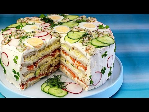 Festliche SANDWICHTORTE - leckeres Partyrezept | Smörgåstårta