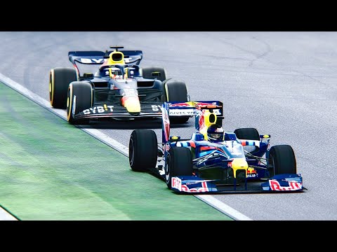 Red Bull F1 2021 RB18 vs Red Bull F1 2009 Sebastian Vettel at Imola GP