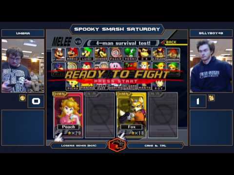 Spooky Smash Saturday Melee Singles - Umbra (Peach) vs billyboy48 (Fox) - Losers Semis