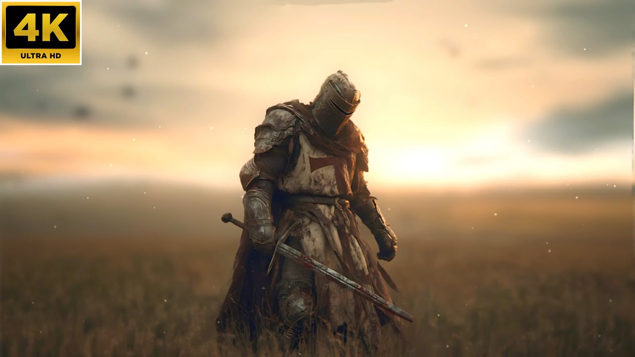Templar Knight In Field Sunset 4K Live Wallpaper (With Download Link)