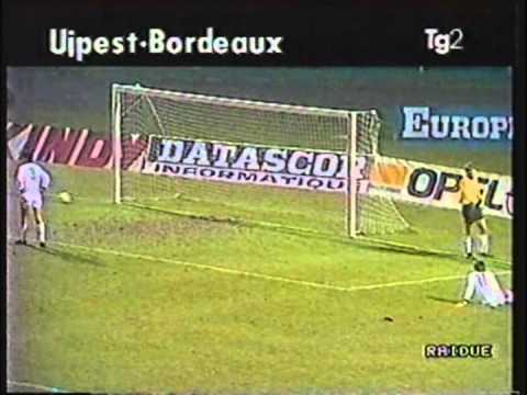 1988 October 26 Ujpest Dozsa Hungary 0 Bordeaux France 1 UEFA Cup