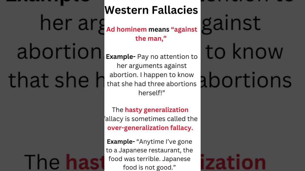 Western Fallacies #westernfallacies #fallacies #logicalreasoning #fallaciesmcq #ugcnetexam