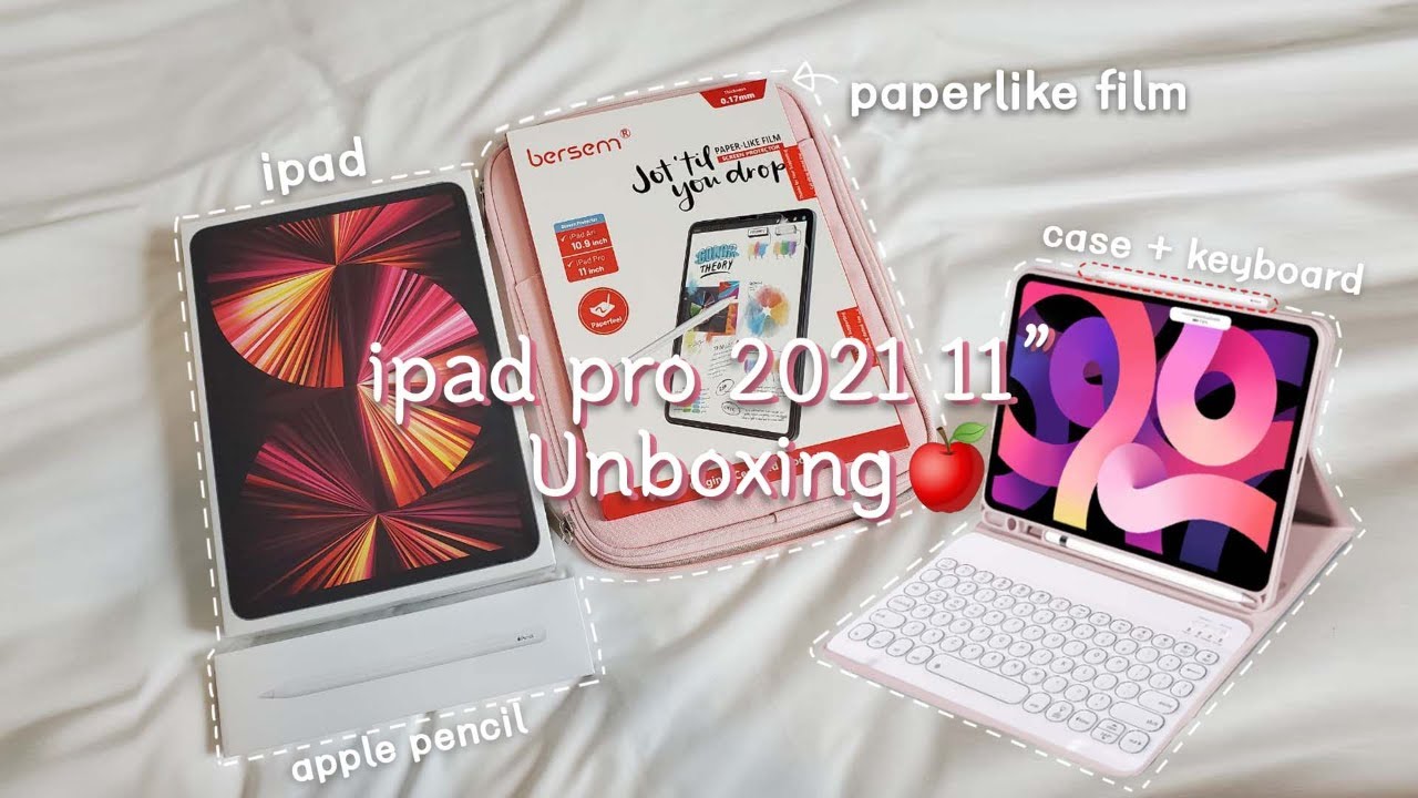 2021 iPad Pro M1 11" 🍎 UNBOXING + Paperlike film + Apple Pencil
