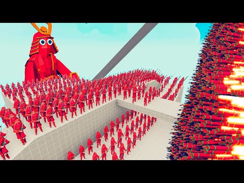 100x SAMURAI + 3x GIANT vs 3x EVERY GOD - Totally Accurate Battle Simulator TABS