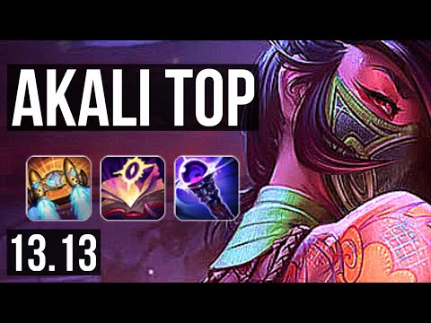 AKALI vs GNAR (TOP) | 16/1/2, 2.5M mastery, 8 solo kills, Legendary, 900+ games | KR Master | 13.13