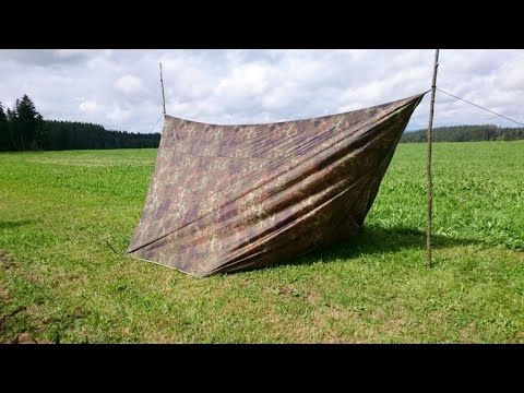 Mega Shelter (Zelt Aufbau mit einem 4 x 4 Meter Tarp) Camping, Bushcraft, Off Road