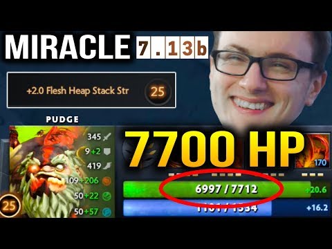 Miracle is CRAZY 7700 HP Pudge +315 Strength DOTA IMBA Dota 2 7.13b
