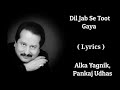 Dil Jab Se Toot Gaya FULL LYRICS Pankaj Udhas Alka Yagnik SALAAMI 90 S Song Hertz Music