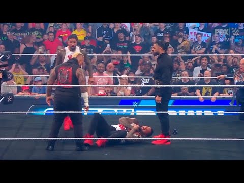 Roman Reigns and Solo Sikoa attacks Jimmy Uso - WWE SmackDown 6/2/2023