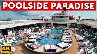 What It’s Like to Chill on Deck 16 🏖️ | Virgin Voyages Scarlet Lady Cruise Life  in 4K 🍸☀️