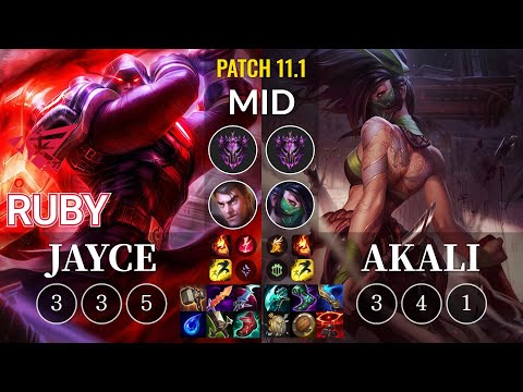 RW Ruby Jayce vs Akali Mid - KR Patch 11.1