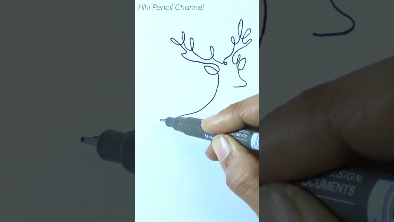 Deer one line drawing | Continuous one line drawing #shorts #art