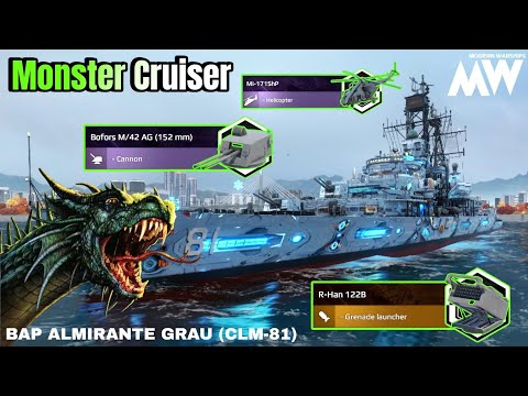 BAP ALMIRANTE GRAU With R-Han 122B & Mi-171ShP 🔥 Just Like Monster ☠️- Modern Warships 