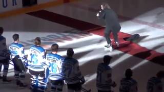 Singer face-plants during Canadian national anthem