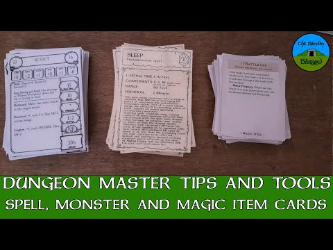 Dungeon Master Tips and Tools - Spell, Monster and Magic Item Cards