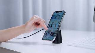 Baseus Simple 15W Draadloze Oplader voor Apple MagSafe met Stand Zwart video