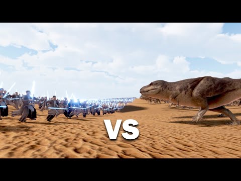 10.000 T-REX vs 150.000 LASER KNIGHTS - ULTIMATE EPIC BATTLE SIMULATOR 2 | UEBS 2