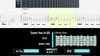 AC/DC - Cover You In Oil - Guitar 1 Solo - Guitartabs23